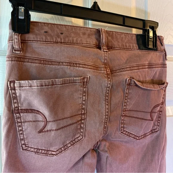 American Eagle Women 0 Jeggings Jeans Super Stretch AEO Sateen Low Rise Pockets - Picture 6 of 16